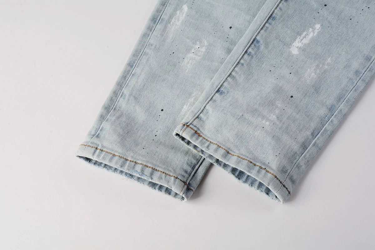 Luxury brand men's streetwear jeans 9006