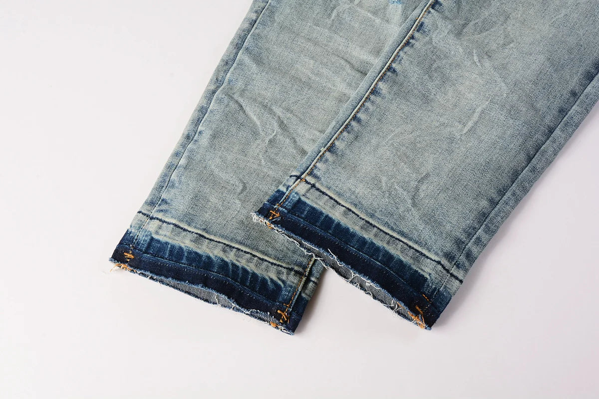 Luxury brand men's streetwear jeans 9013
