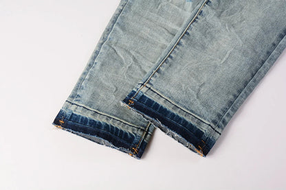 Luxury brand men's streetwear jeans 9013