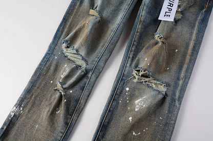 Luxury brand men's streetwear jeans 9012