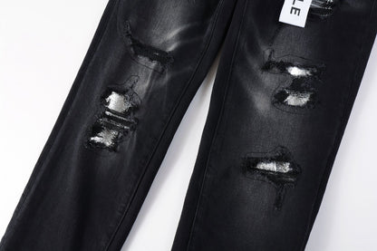 Luxury brand men's streetwear jeans 9001