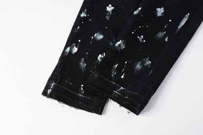 Luxury brand men's streetwear jeans 9002